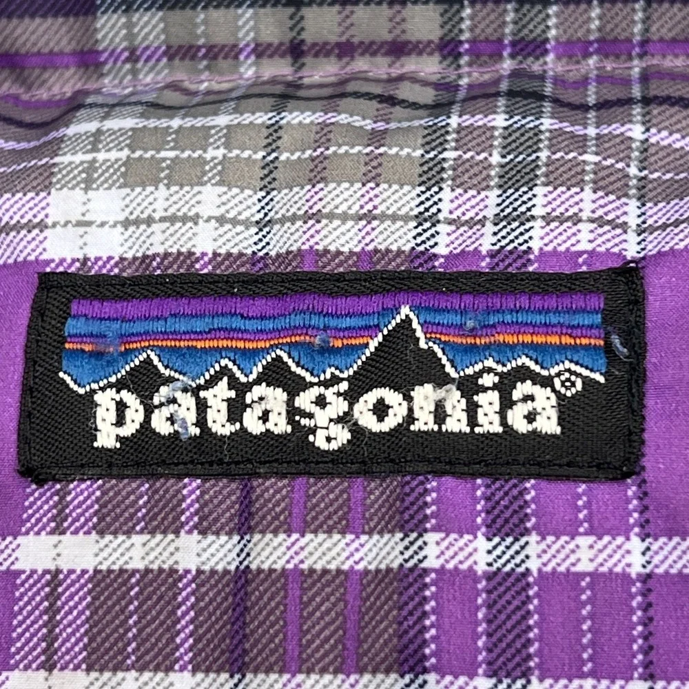 Patagonia Jacket Youth Medium 10 Purple Plaid Down Puffer Insulated Winter 68303